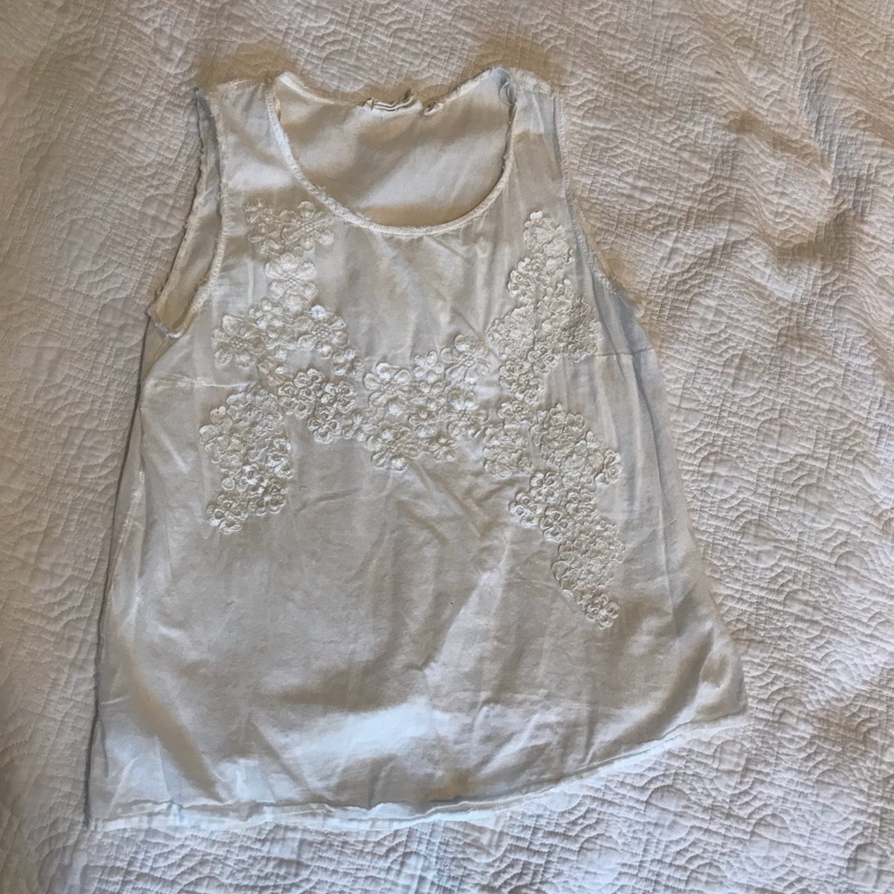 White sleeveless top Sz 10